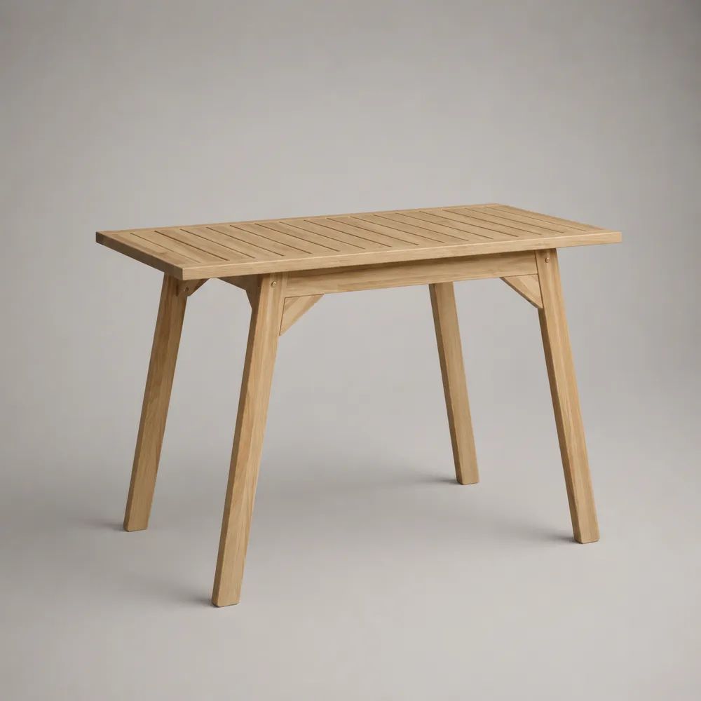 Tavolo rettangolare da esterno in legno massello marrone chiaro, 120 × 70 × 75 cm